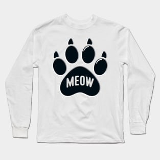 Cat Paw With Meow Long Sleeve T-Shirt